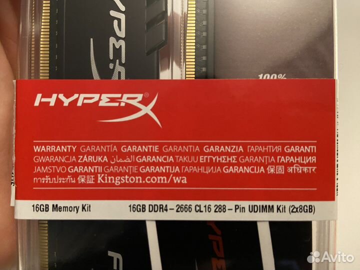 Оперативная память Hyper X DDR 4 Fury 16 GB 2666