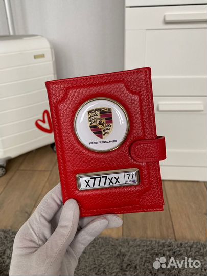 Обложка 2в1 для документов на заклепке красная