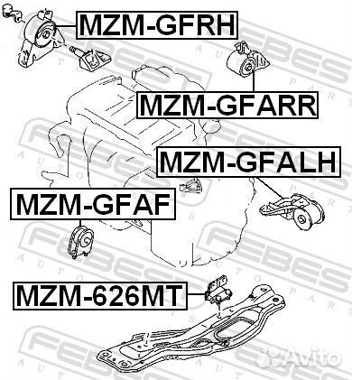 Подушка двигателя зад прав/лев MZM626MT Febest