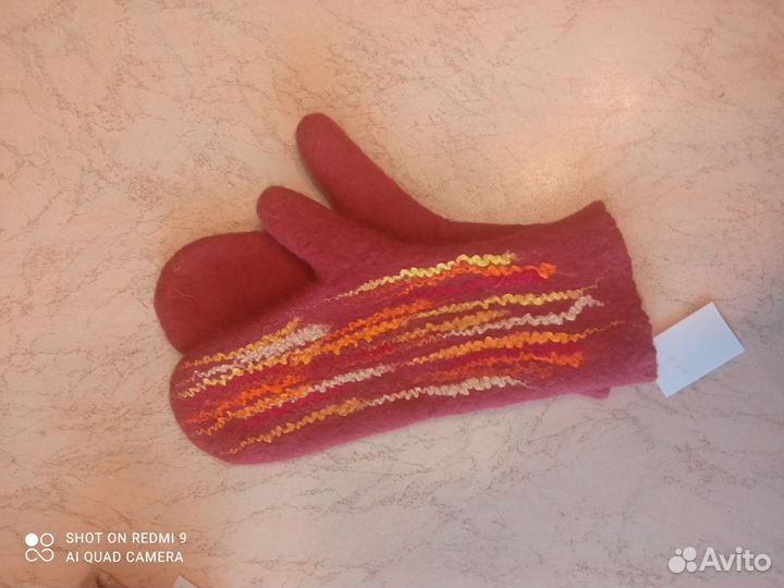 Варежки ручное валяние, 100%шерсть