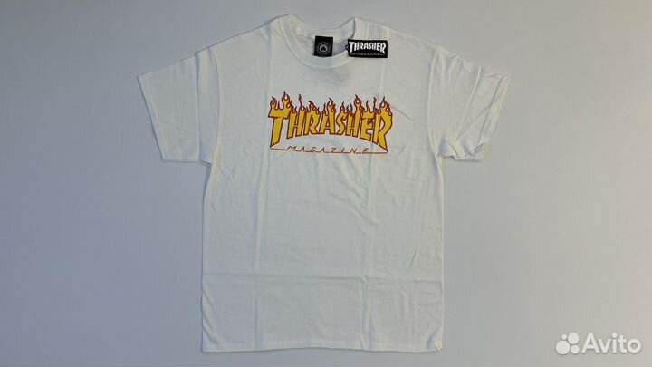 Футболка Thrasher Skate Mag Flame Logo White