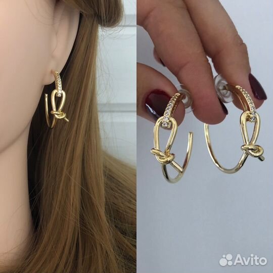 Серьги кольца Knot узел About J