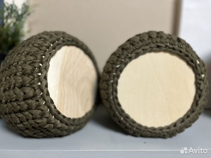 Корзинка из трикотажной пряжи