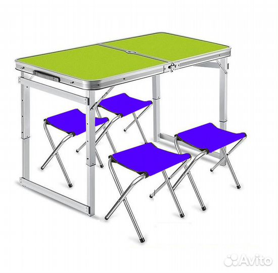 Стол раскладной + 4 стула (ал) усиленный PRO