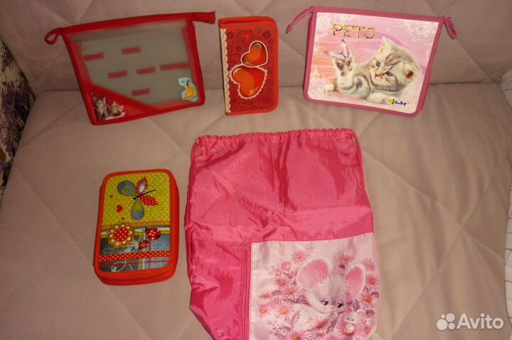 Пенал, папки для тетрадей, мешок для сменной обуви