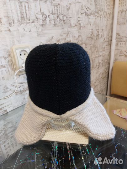 Шапка ушанка женская вязаная