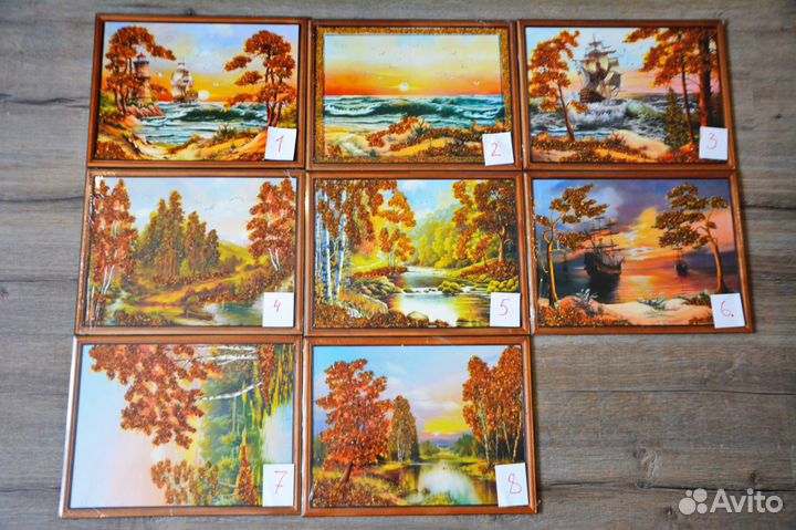 Картины с использованием натурального янтаря