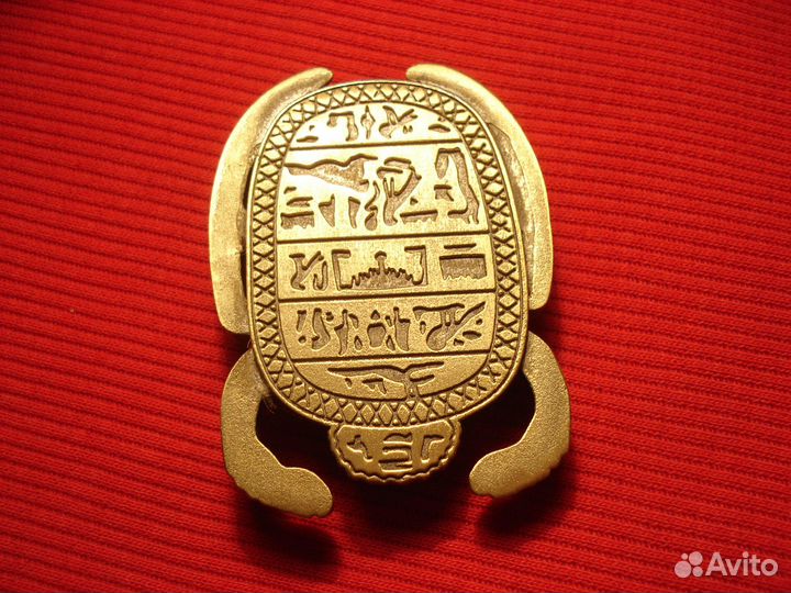 Золотой Жук Скарабей Латунь Талисман Символ Солнца