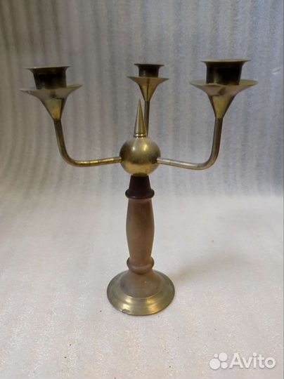 Старинный подсвечник бронза