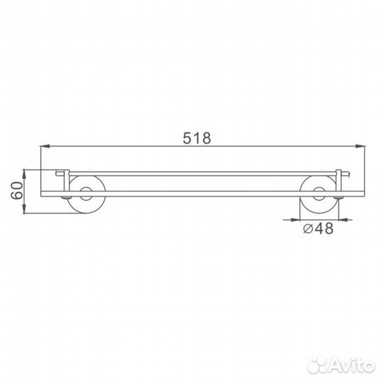 Полка стеклянная Haiba HB8707, черный
