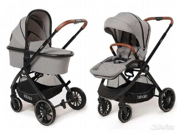 Коляска 2в1 Labala Born Grey