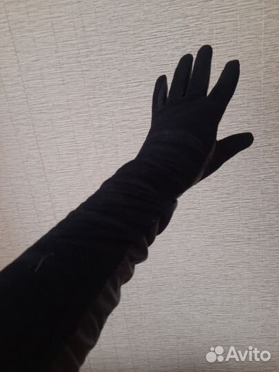 Перчатки женские кожаные размер 7 длинные