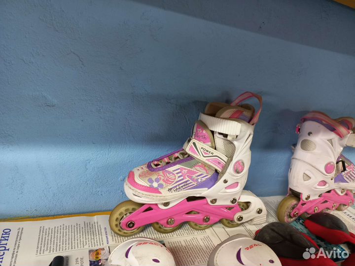 Детские ролики раздвижные и защита