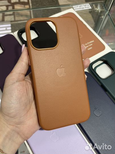 Кожаный чехол MagSafe iPhone 15/15pro/15 pro max