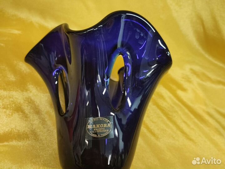 Ваза для цветов СССР из цветного стекла