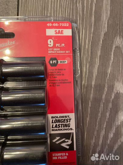 Набор головок 1/2 9шт Milwaukee 49-66-7022 new