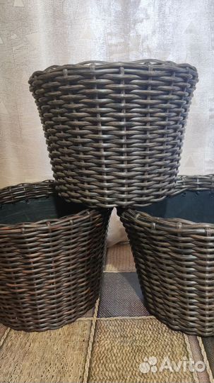 Кашпо из ротанга ручная работа