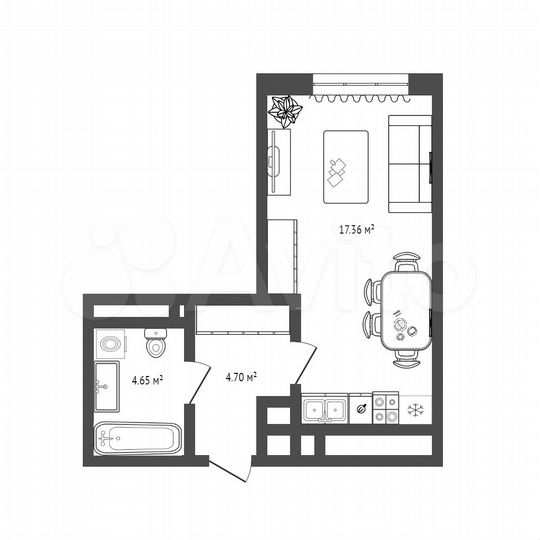 Квартира-студия, 26,5 м², 2/25 эт.