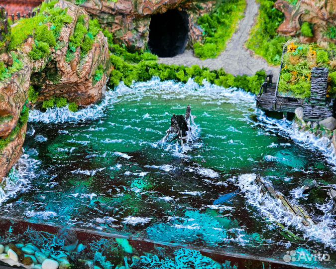 Диорама побережья из эпоксидной смолы