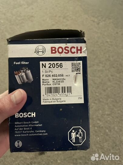 Топливный фильтр bosch f 026 402 056