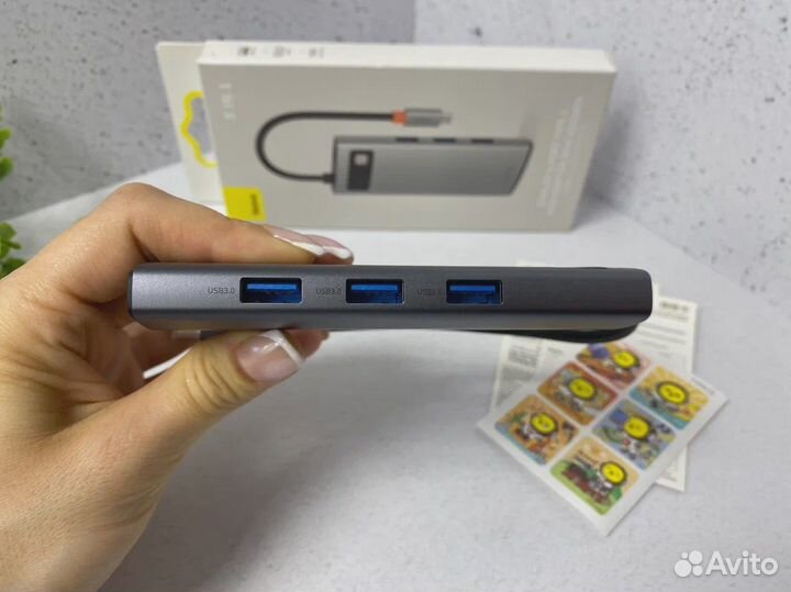 USB HUB Baseus Metal Gleam 5-in-1 Type-C 100W /Хаб
