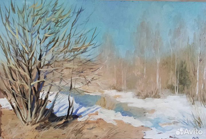 Этюд Весна последний снег