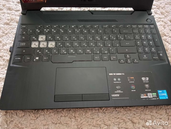 Игровой ноутбук (asus tuf gaming f15) + мышка