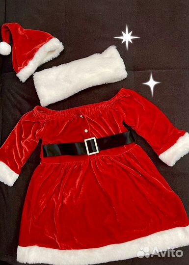 Новогодний Костюм для девочки миссис Santa 110