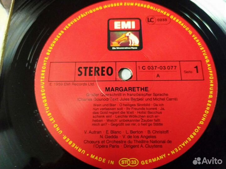 Gounod Faust Margarethe винил Германия