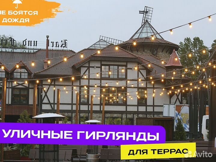 Ретро лампочки гирлянда