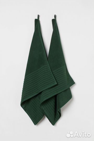 Зеленые Полотенца H&M home 70х140 см набор