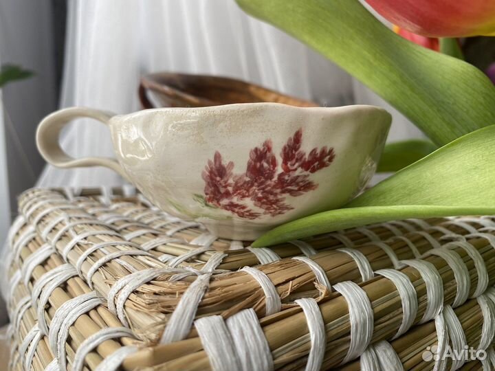 Кружка керамическая ручная лепка