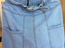 Джинсовая мини-юбка с карманами