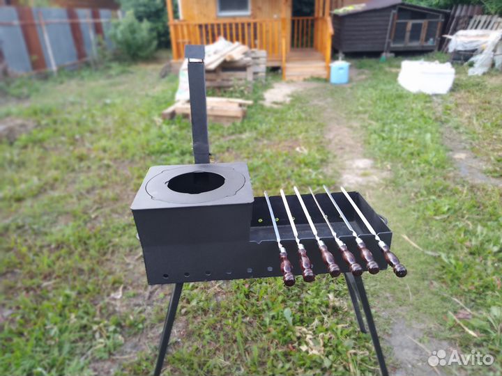 Мангал с печью под казан