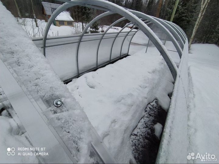 Теплица усиленная с раздвижной крышей