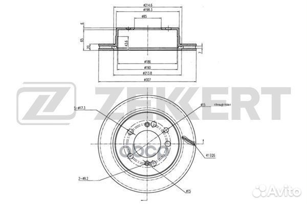 Диск торм. задний SsangYong Kyron 05- Rexton I