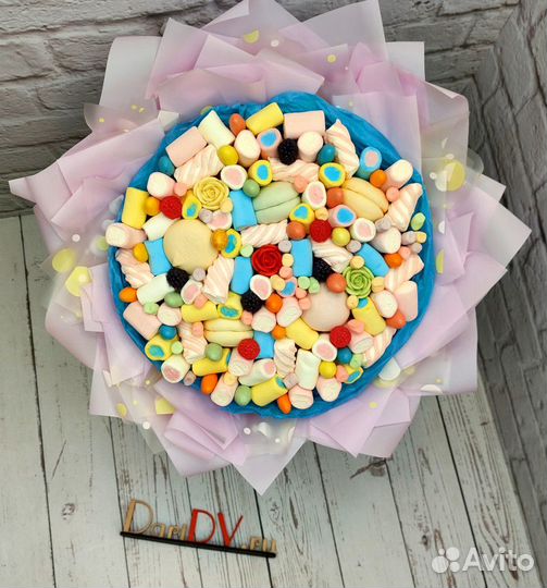 Зефирный букет с мармеладом и маршмеллоу арт. 3541