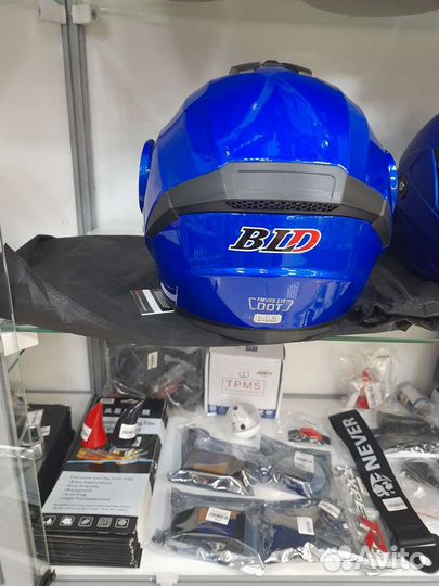 Мото шлем модуляр мотошлем BLD синий защита DOT