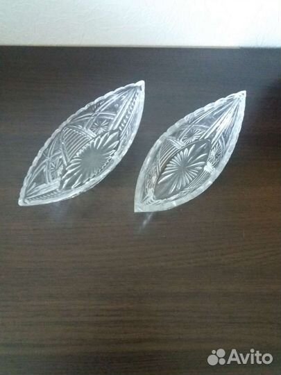 Салатник-лодочка хрусталь СССР