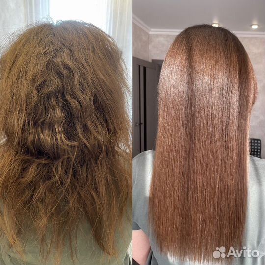 Кератиновое выпрямление волос