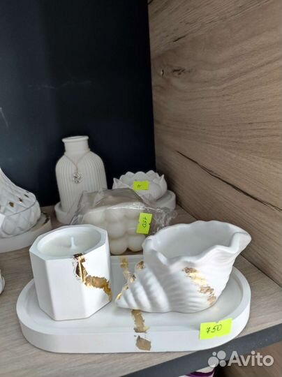 Гипсовые шкатулки свечи