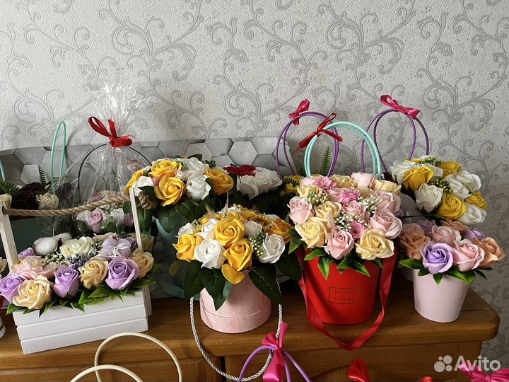 Букет из мыльных роз