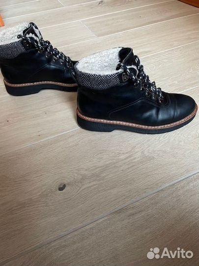 Ботинки женские, утепленные, нат. кожа, черные Cla