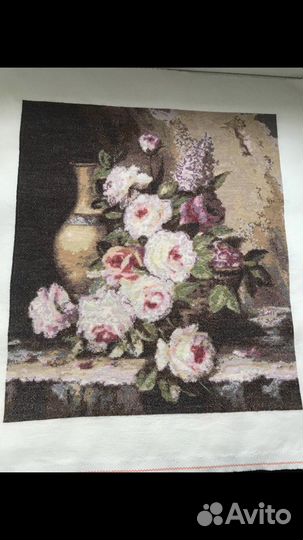 Вышивка «Мраморные розы»