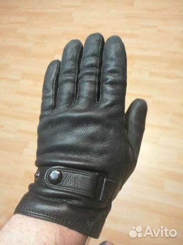 Мужские кожаные перчатки зимние