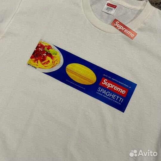 Футболка Supreme pasta spaghetti паста