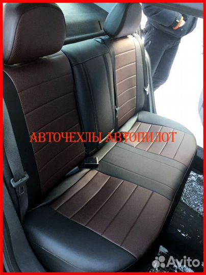 Чехлы Автопилот Opel Astra H из экокожи чёрно-шок