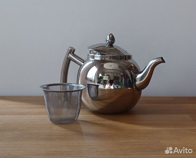 Заварочный чайник, кофейник металлический 1.05 л