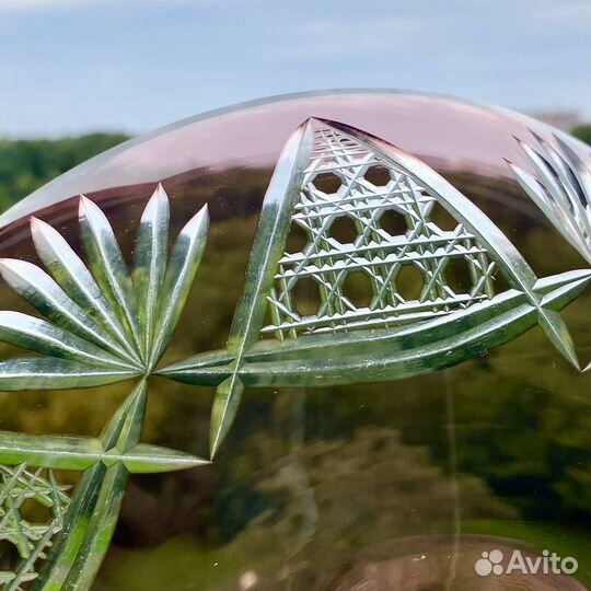 Ваза для фруктов на ножке СССР марганцовка большая