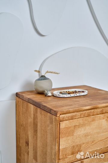 Тумба прикроватная деревянная Fusion ручки фрезы